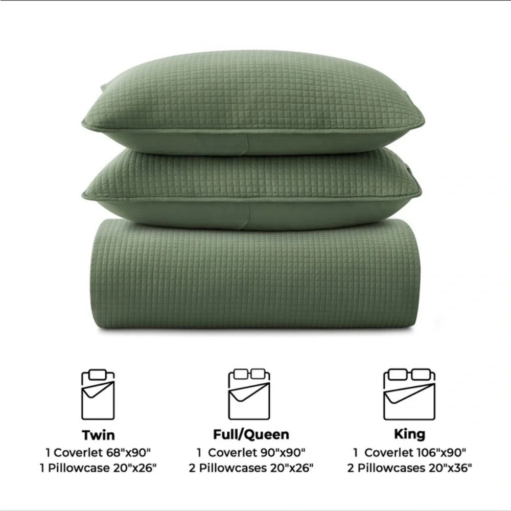 3-Piece Reversible Ultra Lighweight Coverlet Premium Microfiber Quilt Set - Picture 3 of 5